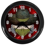 Illustration Drawing Vector Color Wall Clock (Black) Front