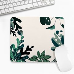 Leaves Plants Foliage Border Large Mousepad by Sarkoni