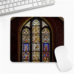 Stained Glass Window Old Antique Large Mousepad by Sarkoni