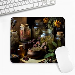 Apothecary Old Herbs Natural Large Mousepad by Sarkoni