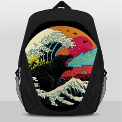 Retro Wave Kaiju Godzilla Japanese Pop Art Style Backpack Bag by Modalart