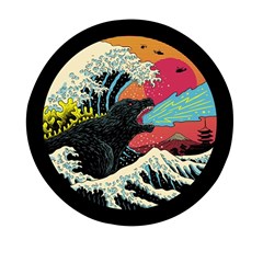 Retro Wave Kaiju Godzilla Japanese Pop Art Style Mini Round Pill Box by Modalart