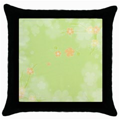 Aniseed Green Vintage Background Throw Pillow Case (black) by Amaryn4rt