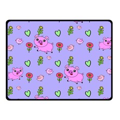 Flower Pink Pig Piggy Seamless Fleece Blanket (small) by Ravend