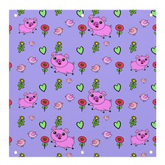 Flower Pink Pig Piggy Seamless Banner And Sign 4  X 4  by Ravend