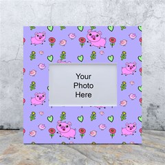 Flower Pink Pig Piggy Seamless White Box Photo Frame 4  X 6  by Ravend