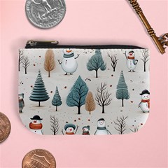 Snowman Snow Christmas Mini Coin Purse by Ravend