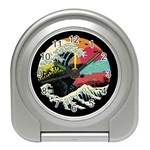 Retro Wave Kaiju Godzilla Japanese Pop Art Style Travel Alarm Clock Front