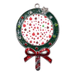 Beetle Animals Red Green Fly Metal X mas Lollipop With Crystal Ornament by Amaryn4rt