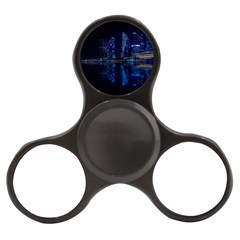 Illuminated Cityscape Against Blue Sky At Night Finger Spinner by Modalart