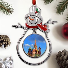 Architecture Building Cathedral Church Metal Snowman Ornament by Modalart