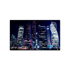 Black Building Lighted Under Clear Sky Sticker Rectangular (100 Pack) by Modalart