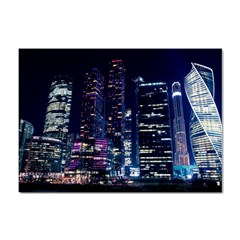 Black Building Lighted Under Clear Sky Sticker A4 (100 Pack) by Modalart