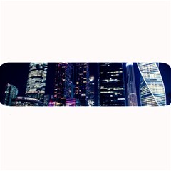 Black Building Lighted Under Clear Sky Large Bar Mat by Modalart