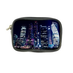 Black Building Lighted Under Clear Sky Coin Purse by Modalart