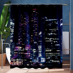 Black Building Lighted Under Clear Sky Shower Curtain 60  X 72  (medium)  by Modalart