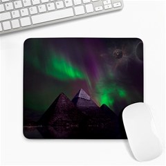 Fantasy Pyramid Mystic Space Aurora Large Mousepad by Grandong