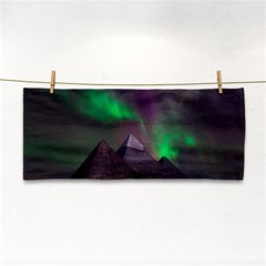 Fantasy Pyramid Mystic Space Aurora Hand Towel by Grandong