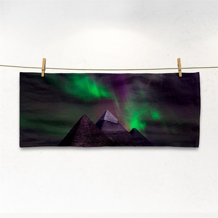 Fantasy Pyramid Mystic Space Aurora Hand Towel