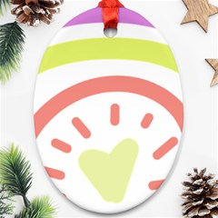 Rainbow Boho Colors Pastel Heart Ornament (oval) by Ndabl3x