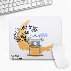 Poster Map Flag Lotus Boat Ha Noi Vietnam Large Mousepad by Grandong