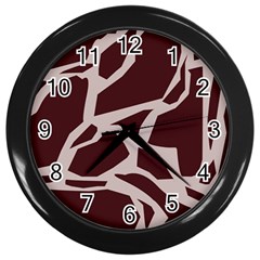 Cracked Pattern Boho Art Design Wall Clock (black) by Grandong