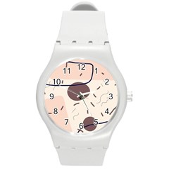 Stars Clouds Border Frame Round Plastic Sport Watch (m) by Grandong