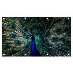 Blue And Green Peacock Banner And Sign 7  X 4  by Sarkoni