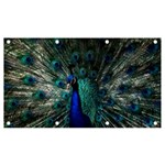 Blue And Green Peacock Banner and Sign 7  x 4  Front