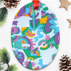 Pattern Hotdog Trap Oval Ornament (two Sides) by Ndabl3x