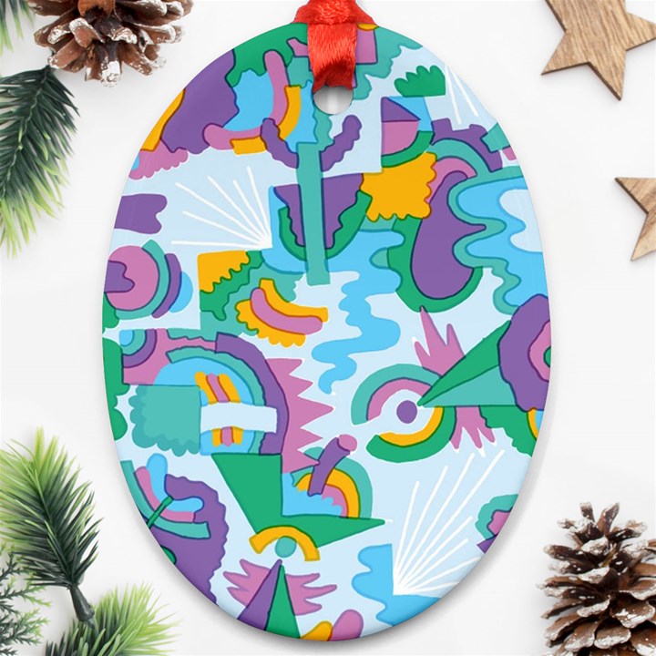 Pattern Hotdog Trap Oval Ornament (Two Sides)