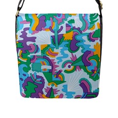 Pattern Hotdog Trap Flap Closure Messenger Bag (l) by Ndabl3x