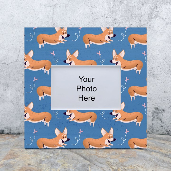 Corgi Patterns White Box Photo Frame 4  x 6 