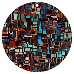 Stained Glass Mosaic Abstract Uv Print Acrylic Ornament Round by Sarkoni