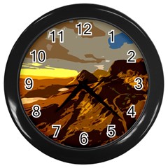 Scotland Monti Mountains Mountain Wall Clock (black) by Sarkoni