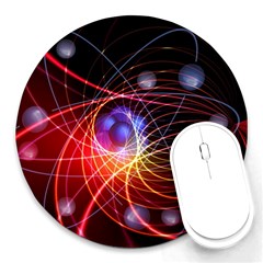 Physics Quantum Physics Particles Round Mousepad by Sarkoni