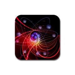 Physics Quantum Physics Particles Rubber Square Coaster (4 Pack) by Sarkoni