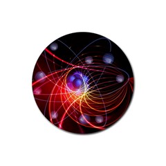 Physics Quantum Physics Particles Rubber Round Coaster (4 Pack) by Sarkoni