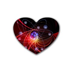 Physics Quantum Physics Particles Rubber Heart Coaster (4 Pack) by Sarkoni