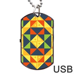 Background Geometric Color Dog Tag Usb Flash (two Sides) by Sarkoni