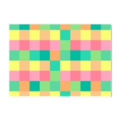 Checkerboard Pastel Square Crystal Sticker (a4) by Grandong