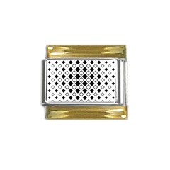 Square Diagonal Pattern Monochrome Gold Trim Italian Charm (9mm) by Apen