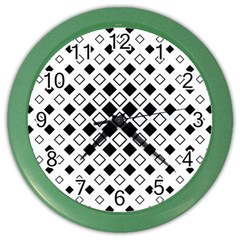 Square Diagonal Pattern Monochrome Color Wall Clock by Apen