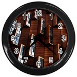 Abstract Architecture Building Business Wall Clock (Black) Front