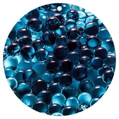 Blue Abstract Balls Spheres Uv Print Acrylic Ornament Round by Amaryn4rt