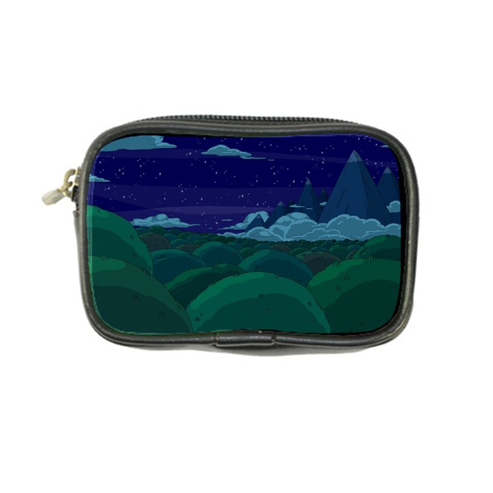 Adventure Time Cartoon Night Green Color Sky Nature Coin Purse