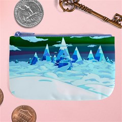 Frost Mountains Illustration Adventure Time Fantasy Art Landscape Large Coin Purse by Sarkoni