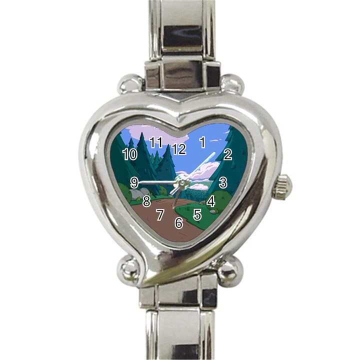 Adventure Time Cartoon Pathway Heart Italian Charm Watch