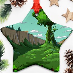 Adventure Time Cartoon Green Color Nature  Sky Star Ornament (two Sides) by Sarkoni