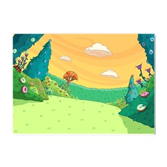 Green Field Illustration Adventure Time Multi Colored Crystal Sticker (a4) by Sarkoni